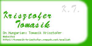 krisztofer tomasik business card